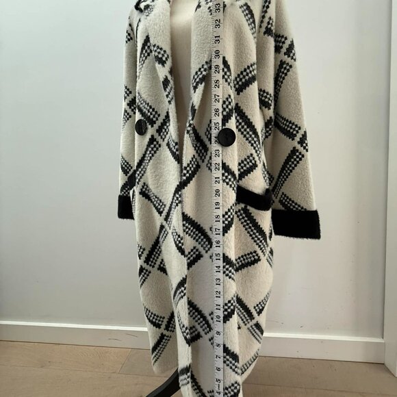 Joseph Ribkoff Checkered Jacket | Vanilla & Black | Style 223952 | Size S/P - Picture 4 of 15